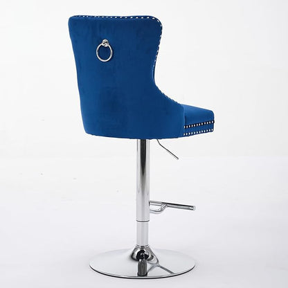 Modern Dining Chair Mid-Century Kitchen Table and Chairs with Sturdy Stable Base, Easy Assembly Luxury Furniture for Dining Room, Home Pub and Kitchen Island,Blue-Foam-setof2