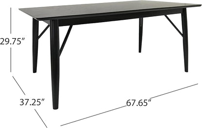 Christopher Knight Home Joey Wooden Six Seater Dining Table, Black Finish