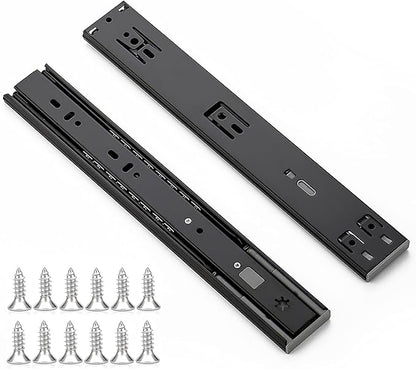 Ravinte 12 Inch Soft Close Drawer Slides 1 Pairs 2 Pack Black Full Extension Ball Bearing Drawer Glide Side Mount