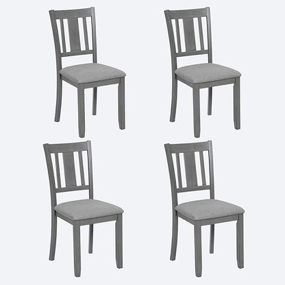 Ball & Cast Wooden Dining Chairs Set of 4, Elegant Wood Kitchen-Chairs with Padded Seat, 4 Pack Dining Room Chair-Seating Modern Side Chairs for Dining Room & Living Room, Solid Gray