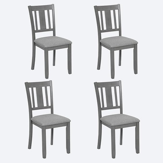 Ball & Cast Wooden Dining Chairs Set of 4, Elegant Wood Kitchen-Chairs with Padded Seat, 4 Pack Dining Room Chair-Seating Modern Side Chairs for Dining Room & Living Room, Solid Gray