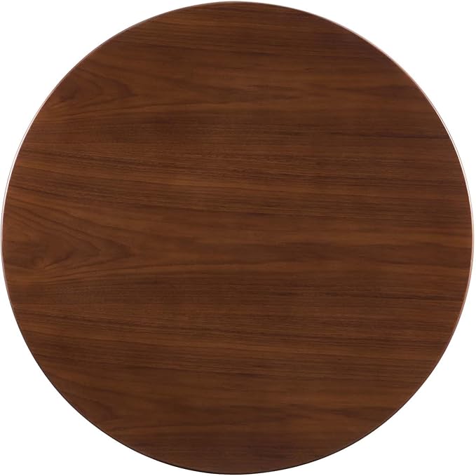 Modway Verne Round Wood Grain 35" Dining Table in Gold Walnut