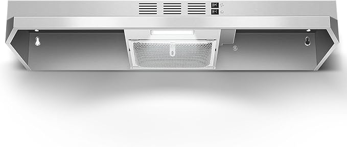 Range Hood 36 inch Under Cabinet, Ducted/Ductless Kitchen Hood 280CFM, Stainless Steel Vent Hood with Rocker Button Control, Stove Hood with 2 Speeds Fan, Bright LED Light