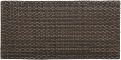 Outdoor Bar Table with Storage Shelves, 47.2 inch Rectangular PE Rattan Pub Counter Table for Patio, Garden, Kitchen, Dining Room, Brown