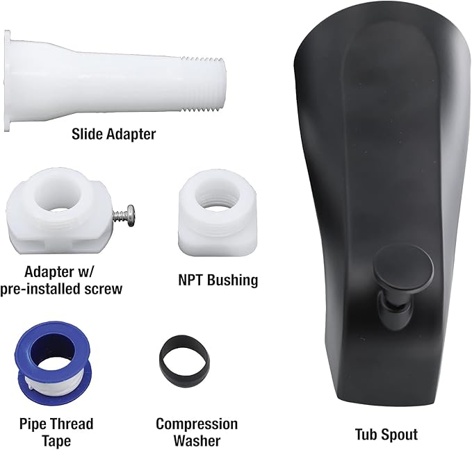 Danco 11079 Tub Spout, Matte Black
