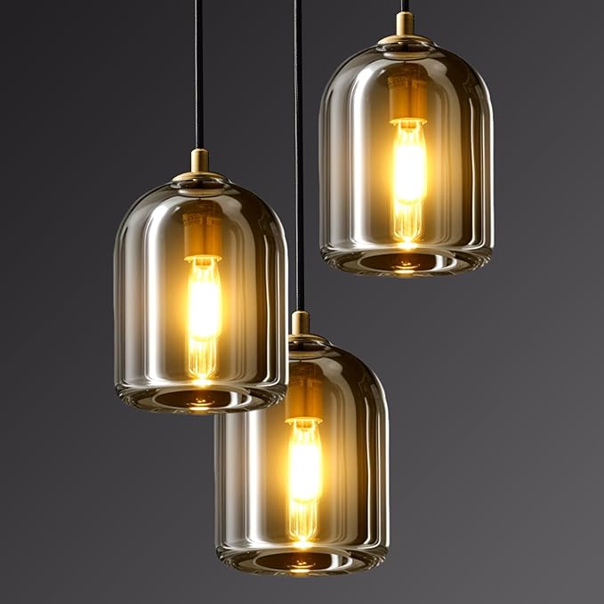 Crystal Pendant Light Kitchen Island Brass Crystal Pendant Light Over Island Height-Adjustable Dimmable Gold Pendant Lights Over Dining Table,E12 Bulb Included