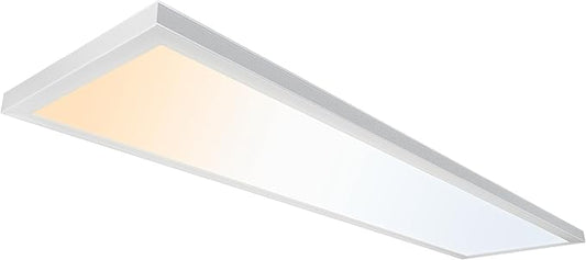 Ultralux 1x4 ft Surface Mount Ceiling Light Panel – Slim, Edge Lit, Flush Mount Flat Panel for Kitchen, Home & Office - TRIAC Dimmable, 3CCT Adjustable Color Temperature (Matte White, 1 Pack)