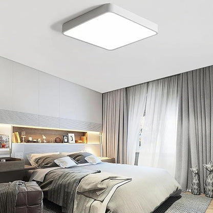 LED Ceiling Light Fixture,16 Inch Modern Square Recessed Ceiling Lights, Dimmable Light,36W White Close to Ceiling Lighting Flush Mount Living Room Bedroom,3000K-6000K