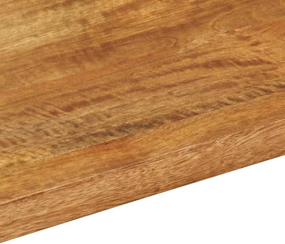 Solid Mango Wood Table Top 80 x 20 in Rectangular Butcher Block Surface Stained Brown Rustic Dining Desk Counter for Kitchen Office Studio
