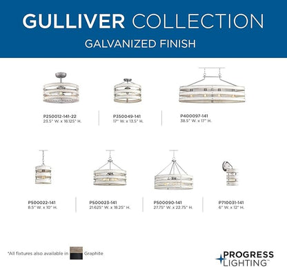 Gulliver Collection 1-Light Coastal Pendant Light Galvanized