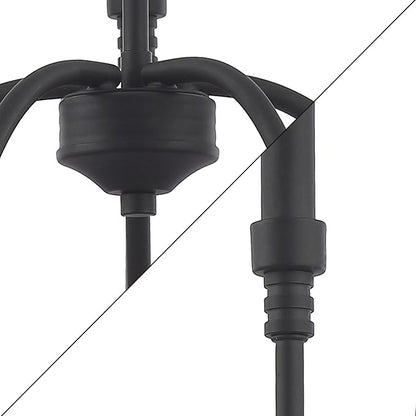 5-Light Farmhouse Chandelier Lighting Fixture, Linear Pendant Light for Kitchen Island, Dining & Living Room, Matte Black Finished