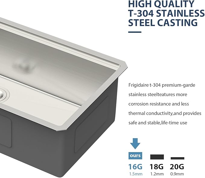 Lordear 45 Inch Undermount Kitchen Sink Super Large Ledge Workstation 16 Gauge Stainless Steel Single Bowl Under Counter Kitchen Sink with Built-in Accessories 45''x19''x10''