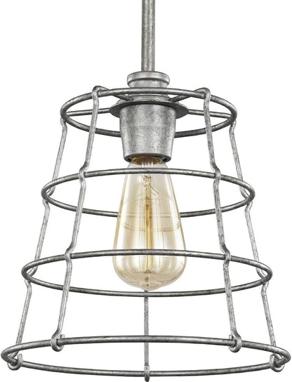 Progress Lighting Chambers Collection 1-Light Farmhouse Pendant Light Galvanized