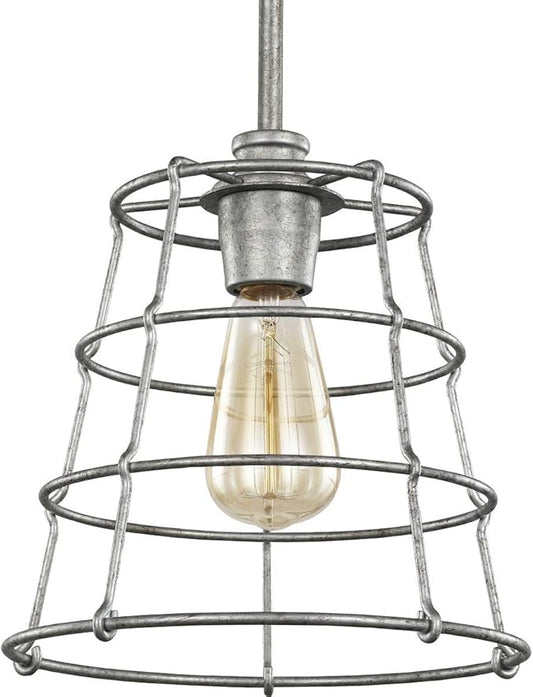 Progress Lighting Chambers Collection 1-Light Farmhouse Pendant Light Galvanized
