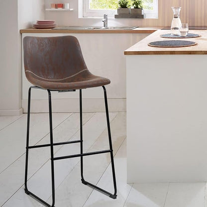 PayLessHere Dining Chairs Set of 2 Kitchen Chairs Living Room Chairs Counter Stools with Backs Leather Island