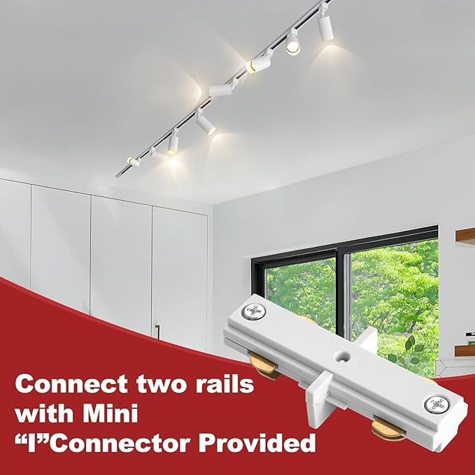 Plug in Track Lighting with Power Cord, 4-Light GU10 Track Lighting Kit with 3.3FT H Type Track Lighting Rails, Modern Kitchen LED Track Lighting Fixtures Ceiling Spot Light, White (No Bulbs)