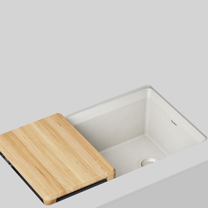 Inteos SILGRANIT 33" Single Bowl Reversible Undermount Workstation Kitchen Sink - Soft White