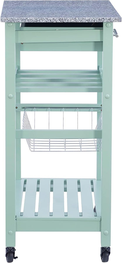Linon Kitchen Island, Green, 15.75 x 22.83 x 33.86 Inches