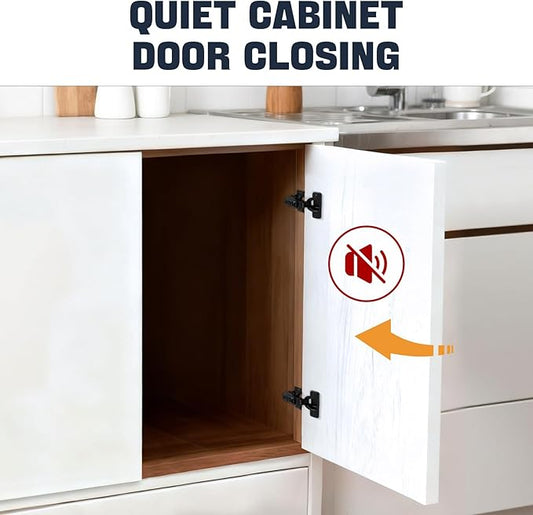Mousike 100 Pack (50 Pair) Soft Close Cabinet Hinges, 1/2 Overlay Soft Close Hinges for Kitchen Cabinet, Stainless Steel, Built-in Damper, 100 Degree Opening Angle, 6 Way Adjustment