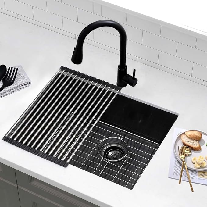Stainless Steel Undermount Laundry Sink Black -Wesliv 23x18x12 Stainless Steel Undermount Utility Sink Matte Black 16 Gauge Single Bowl Laundry Room Sinks Outdoor Utility Sink