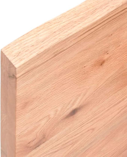 Solid Oak Live-Edge Butcher Block Table Top 15.7x23.6x1.6 in, Varnished Small Wood Desk Countertop for Dining Room Kitchen Office Crafting