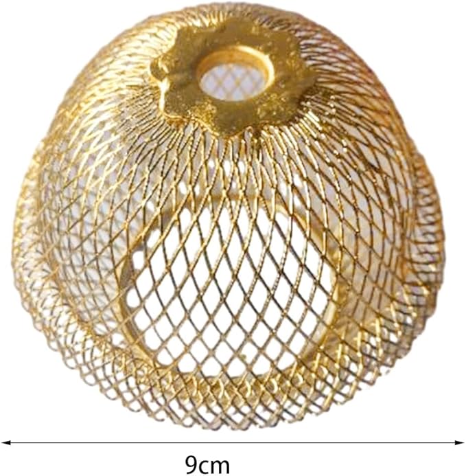 Iron Wire Lampshade Pendant Light Lamp Cover Hanging Light Fixture Retro Style Chandelier Shade Mesh Lamp Shade for Cafe Bar Home Decoration, Gold