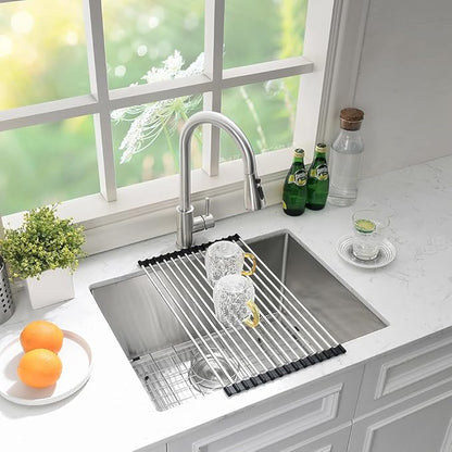 Stainless Steel Laundry Sink Undermount-Hovheir 21x18x12 Stainless Steel Utility Sink Undermount Sink 16 Gauge Single Bowl Deep Laundry Room Kitchen Sink
