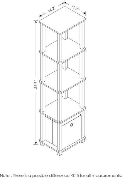 FURINNO Decorative Shelf With Bin, Black