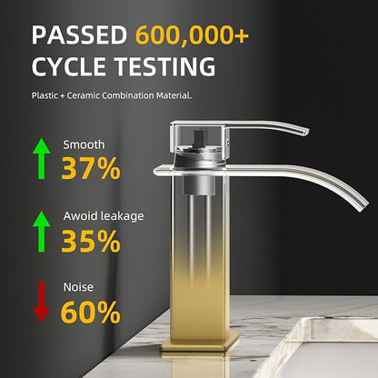 Ryuwanku Bathroom Faucet Brushed Gold Modern Waterfall Bathroom Sink Faucet with Single Handle Suitable for 1 or 3 Holes,Supply Deck Plate and Hose…