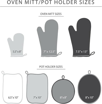 KITCHENAID Ribbed Soft Silicone Oven Mitt 2-Pack Set, 7.5"x13", Charcoal Grey