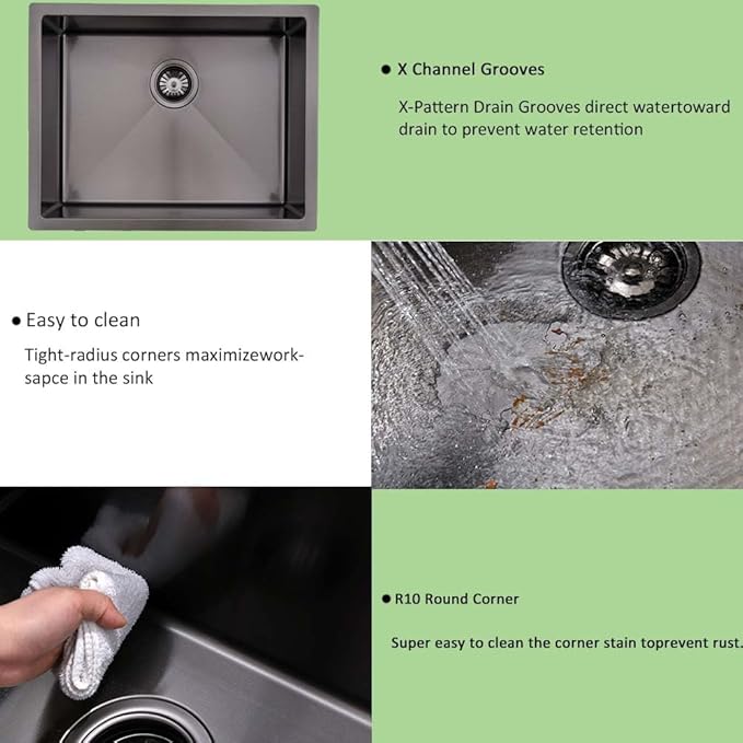 Stainless Steel Undermount Laundry Sink Black -Wesliv 23x18x12 Stainless Steel Undermount Utility Sink Matte Black 16 Gauge Single Bowl Laundry Room Sinks Outdoor Utility Sink