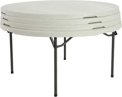 LIFETIME 480301 Commercial Round Folding Table (4 Pack), 5', White