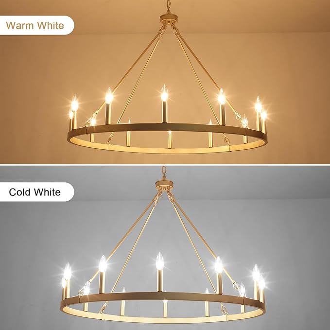 Gold Wagon Wheel Chandelier for Dining Room Light Fixture 12Light Gold Chandelier for Foyer 38inch 27-86" Height Adjustable Pendant Light for Flat Sloped Ceilings Dining Room Kitchen Island Entryway