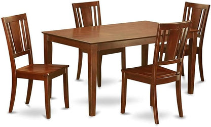 HomeStock 7 Piece Dining Table Set Consist of a Rectangle Dining Room Table and 6 Faux Leather Seat Chairs, 36x60 Inch, Mahogany