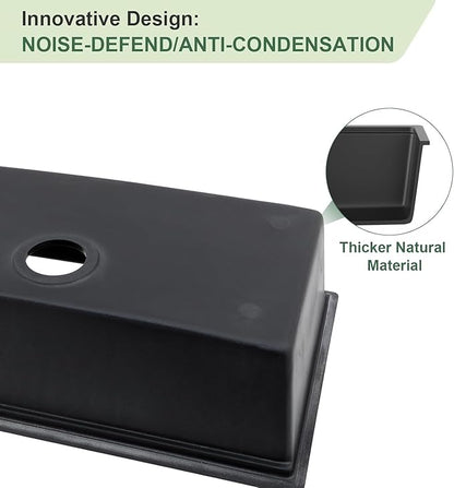 33 Inch Black Granite Composite Undermount Kitchen Sink Workstation - Couoko Matte Black Quartz Single Bowl Kitchen Sink Under Counter Large Deep Classic Sinks with Luxury Accessories, 33"x19"x10"