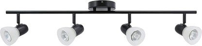 XiNBEi Lighting Track Light, 4 Light Track Bar Lighting with Glass, Modern Black Kitchen Ceiling Light XB-TR1237-4-MB