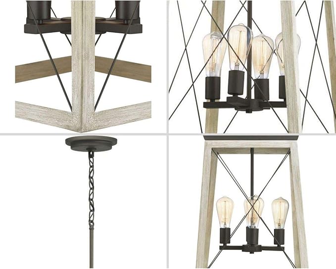 Progress Lighting P500178-143 Briarwood Collection Four-Light Hall and Foyer, Graphite