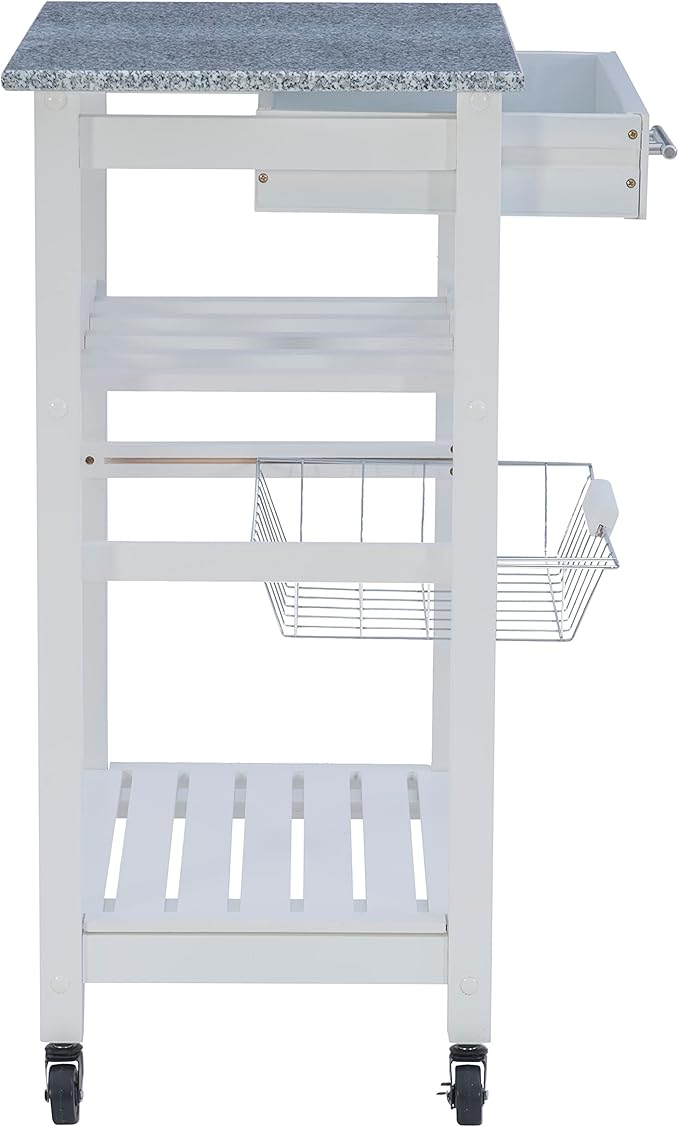 Linon Kitchen Island, White, 22.88 x 15.75 x 33.88