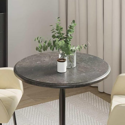 Black Marble Table Top Ø23.6"x1" Solid Dining Coffee Desk Surface Replacement for Kitchen Bar Office Bedroom Living Room Indoor Outdoor