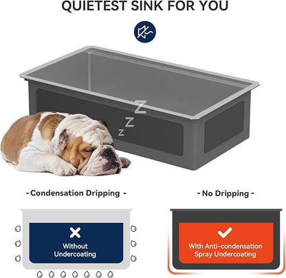 Lordear 33 Inch Undermount Kitchen Sink Honeycomb Finish 16 Gauge Stainless Steel Single Bowl Workstation Sinks Scratch Resistant Handmade Under Counter Sink Basin