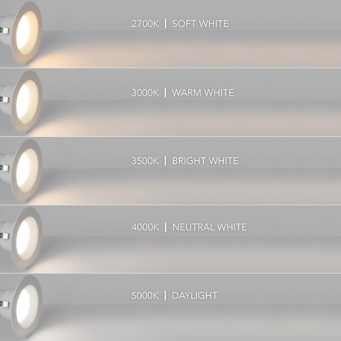 Maxxima 4" 5 CCT Retrofit Recessed LED Downlight - E-26 Quick Connect, Color Selectable 2700K-5000K (2700K/3000K/3500K/4000K/5000K), Dimmable Retrofit, 900 Lumens, Damp Rated for Kitchens - 12 Pack