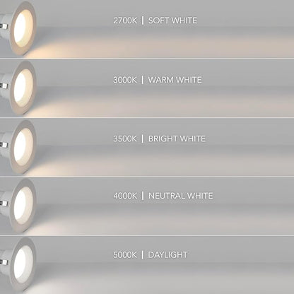 Maxxima 4" 5 CCT Retrofit Recessed LED Downlight - E-26 Quick Connect, Color Selectable 2700K-5000K (2700K/3000K/3500K/4000K/5000K), Dimmable Retrofit, 900 Lumens, Damp Rated for Kitchens - 12 Pack