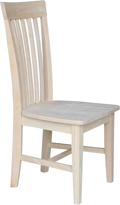 Set of 2 Tall Mission Dining Chairs Solid Parawood, Upgrade Your Dining Experience, Stain or Paint in Any Color, Sturdy and Long-Lasting, 18.1"W x 22.05"D x 40.16"H, Unfinished