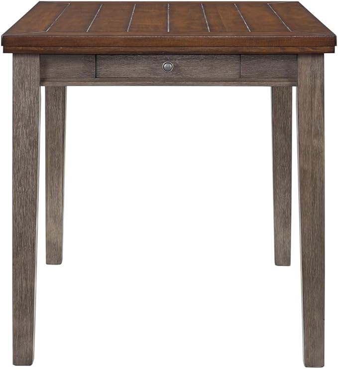 Counter Height Two Tone 4 Drawer Dining Table with Storage, Modern Kitchen Island Table for Small Spaces, Rustic Farmhouse Style Dining Furniture, Easy Assembly and Durable Wood Construction