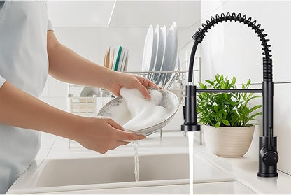 Kitchen Faucet with Pull Down Sprayer,Commercial Single Handle Stainless Steel Kitchen Faucets with Deck Plate (Oil Rubbed Bronze)