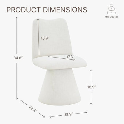 KISLOT Swivel Dining Chairs Set of 1, Modern Upholstered Dining Chair Mid Century Kitchen Chairs with High Back, 360 Degree Rotating Vanity Chair for Dining Room, Bedroom, Farmhouse, Beige