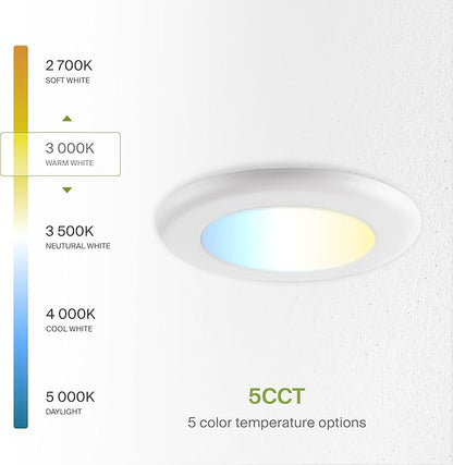 ASD 12 Pack LED Disk Lights 4 Inch, 10W 5CCT 2700K-5000K 685LM CRI90+, Dimmable Flush Mount Ceiling Light Fixture, Low Profile Surface Mount Disc, Junction Box or Recessed Can Install, UL Energy Star