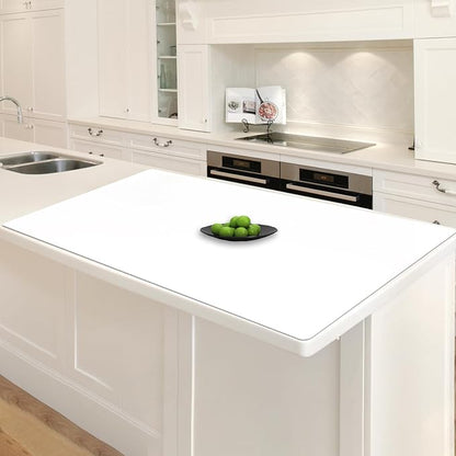 35.4"x23.6" Large Silicone Mat for Kitchen Counter, Heat Resistant Non-Slip Countertop Protector, Waterproof Silicone Craft Mat for Kitchen Island, Semitransparent