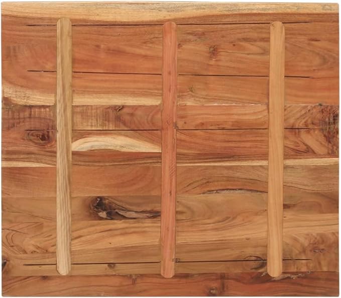 35.4 x 31.5 in Solid Acacia Wood Rectangular Tabletop, 1.5 in Thick Butcher Block Countertop for Dining, Kitchen, or Outdoor Use, Rustic Brown Finish