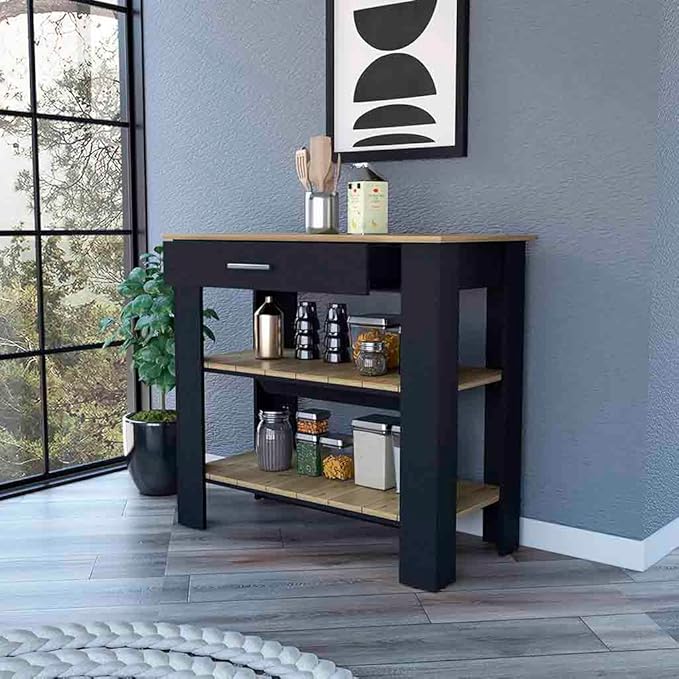 GOWE Brooklyn 40 Kitchen Island, Two Shelves, One Drawer